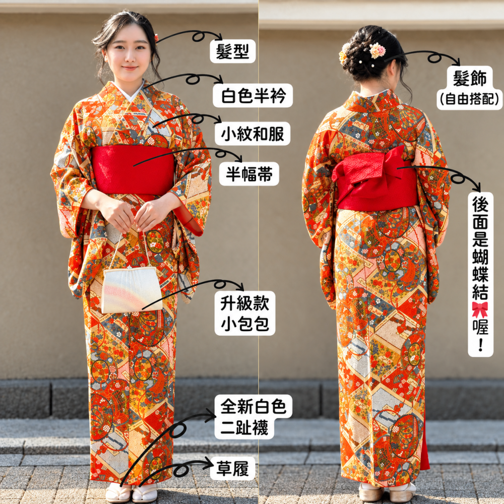 基本小紋(浴衣)方案(含稅·髪型)